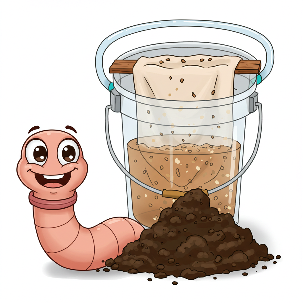 Preparación y uso de té de humus de lombriz